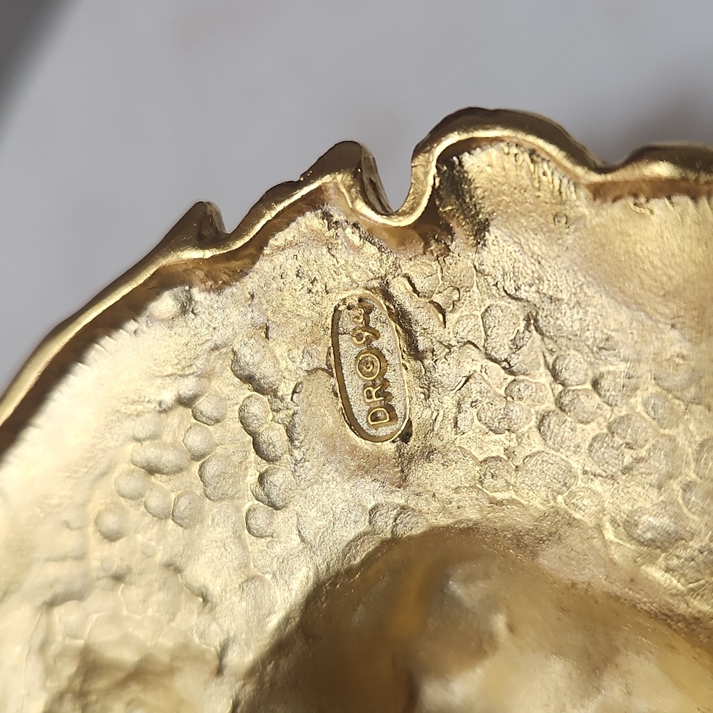 RARE Doreen Ryan 94 Vintage Golden Cat Belt Buckle With Rhinestone Diamond Eyes - Picture 4 of 14